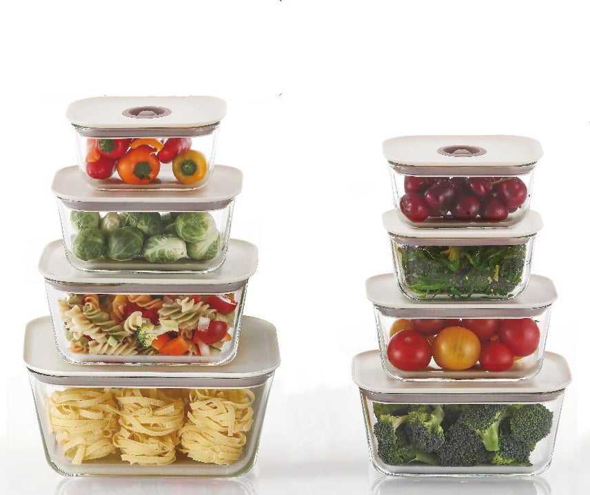 Neoflam Clik Glass Food Storage Set - Rec. Small/Medium - Set of Four