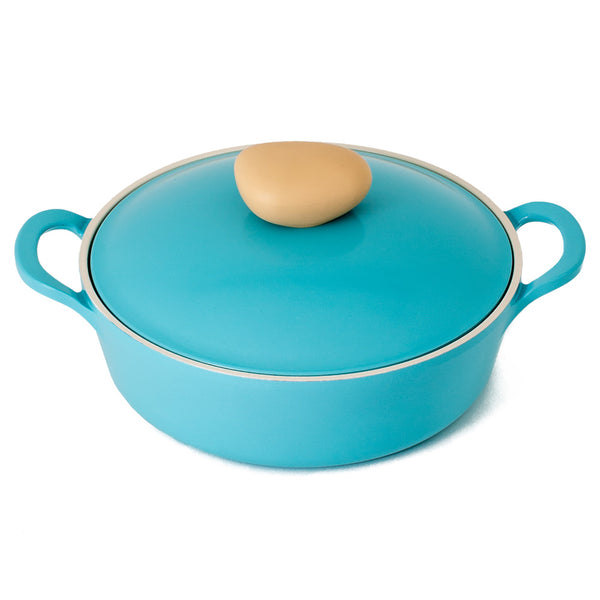 Neoflam Retro 22cm Low Stockpot Induction with Die-Cast Lid Green